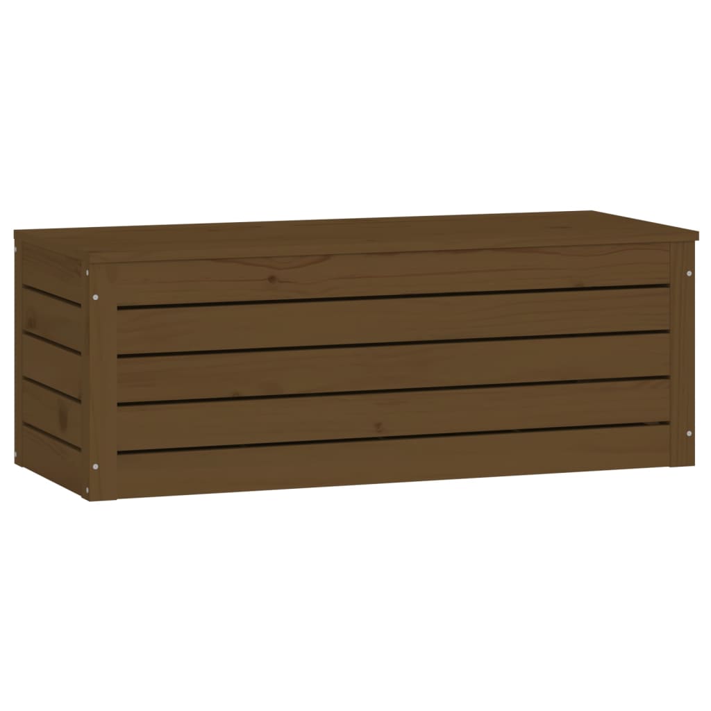 vidaXL Caja almacenaje madera maciza pino marrón miel 89x36,5x33 cm