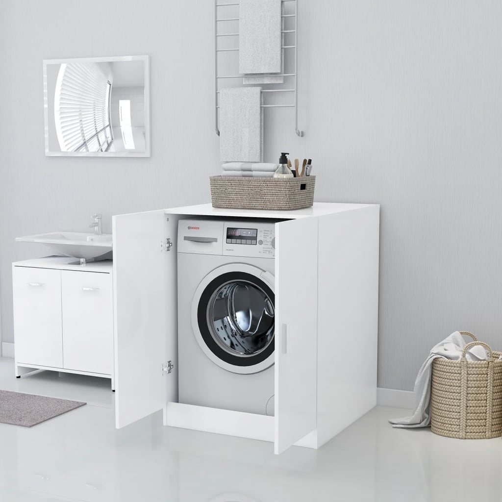 vidaXL Gabinete de lavadora de madera de ingeniería, blanco, organizador de  almacenamiento adicional para baño, 25.2 x 10 x 74.8 pulgadas, fácil de  montar con materiales de montaje : Todo lo demás 