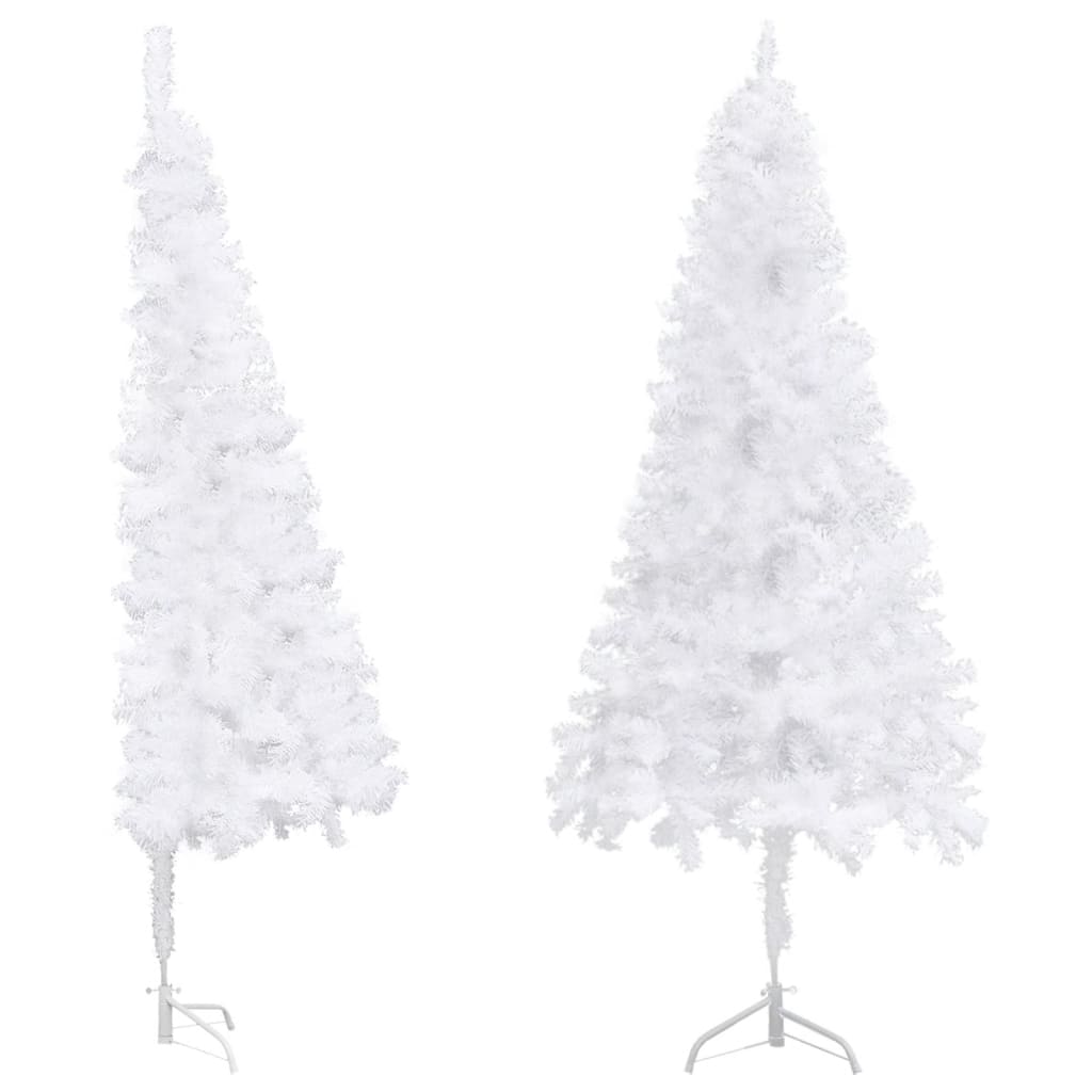 vidaXL Árbol de Navidad artificial de esquina blanco 150 cm PVC