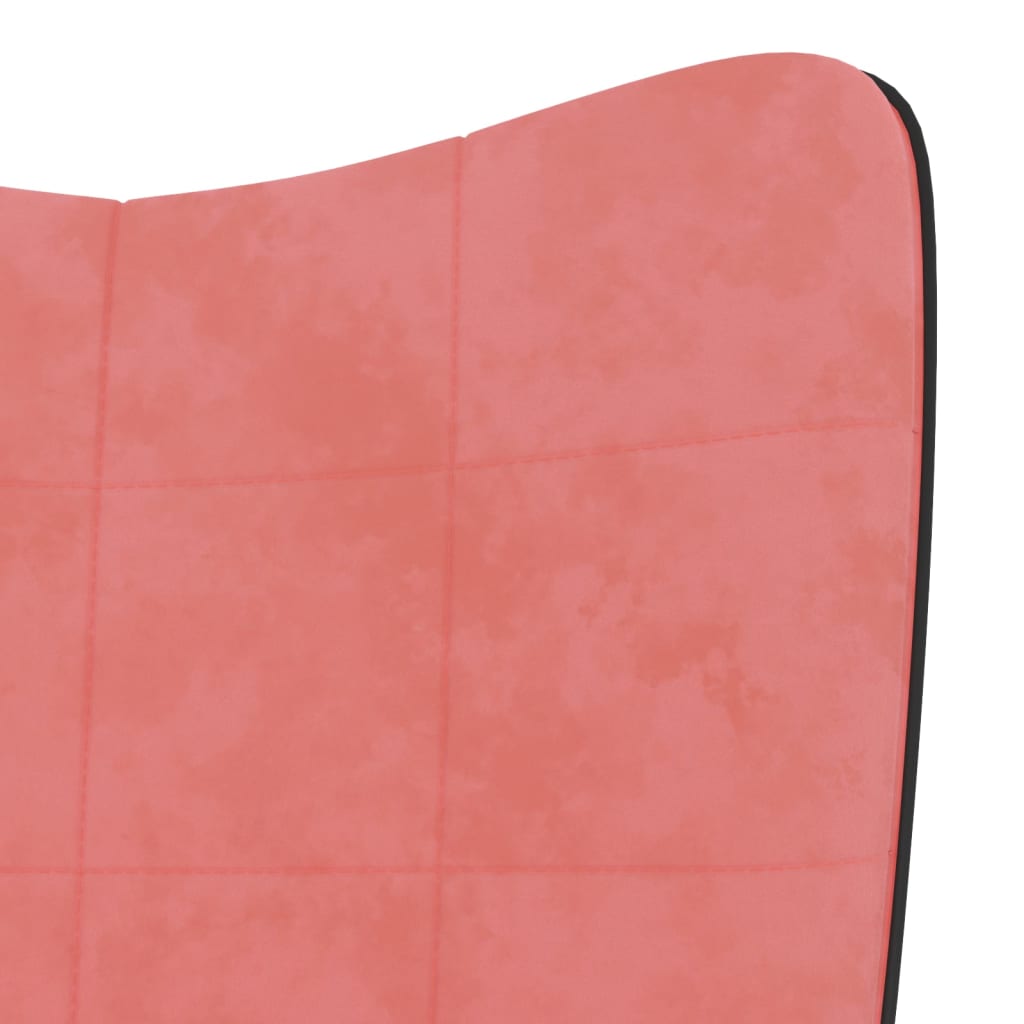 vidaXL Silla de relajación con reposapiés terciopelo y PVC rosa