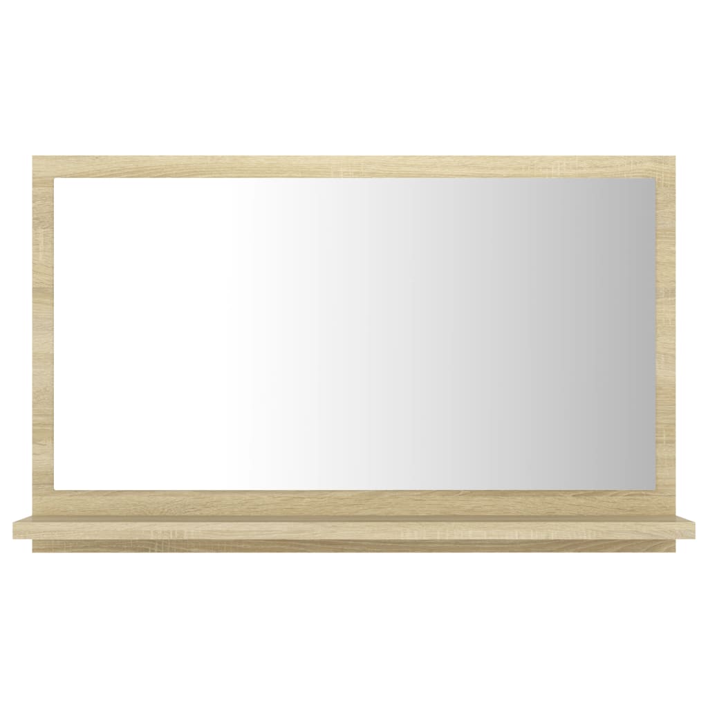 vidaXL Espejo de baño madera contrachapada color roble 60x10,5x37 cm