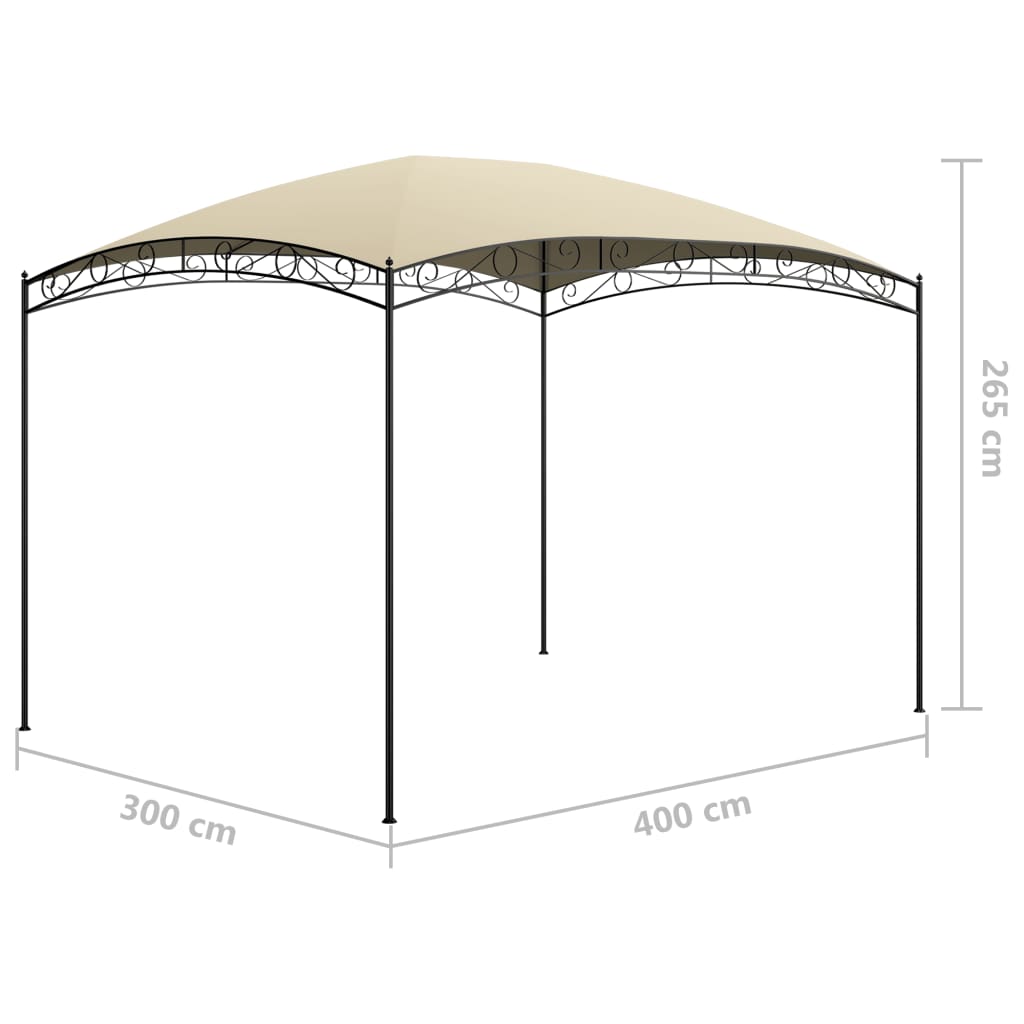 vidaXL Cenador crema 3x4x2,65 m 180 g/m²