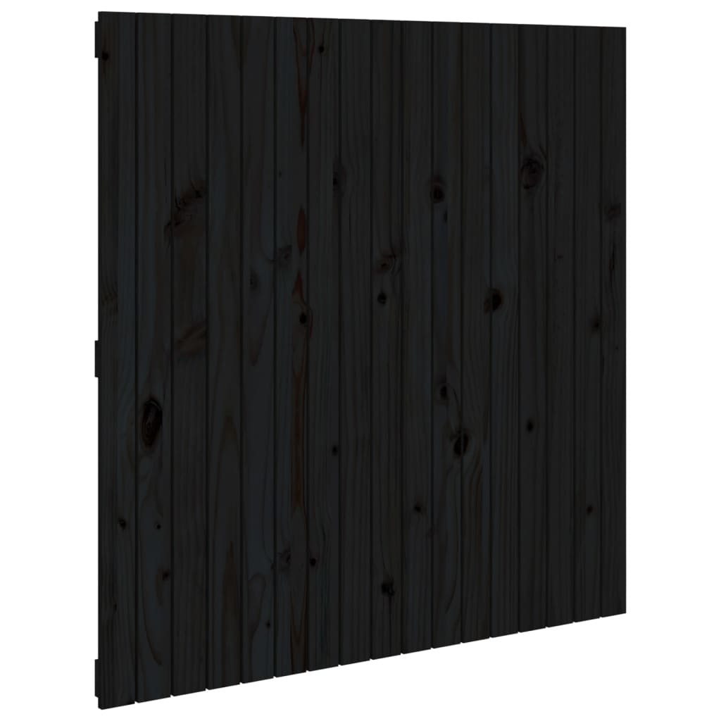 vidaXL Cabecero de cama de pared madera maciza pino negro 108x3x110 cm