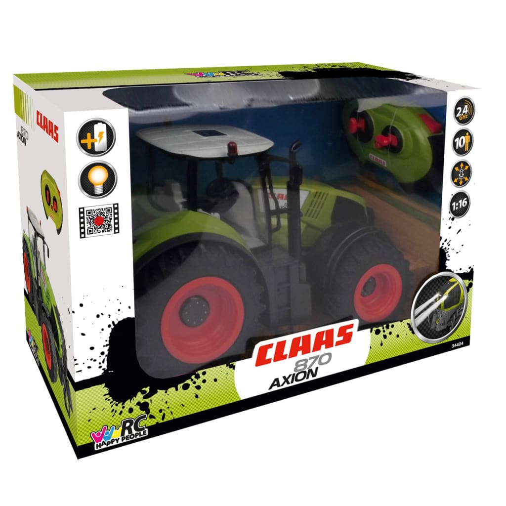 Happy People Tractor de juguete con radiocontrol Claas Axion 870 1:16