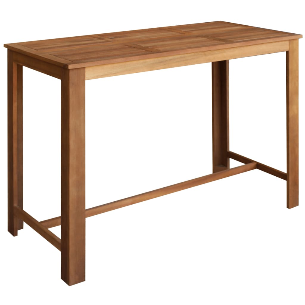 vidaXL Set de mesa y taburete de bar 7 unids madera maciza de acacia