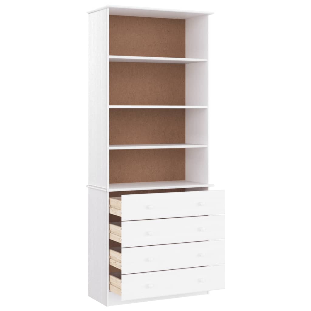 vidaXL Librería con cajones ALTA madera de pino blanco 77x35x186,5 cm