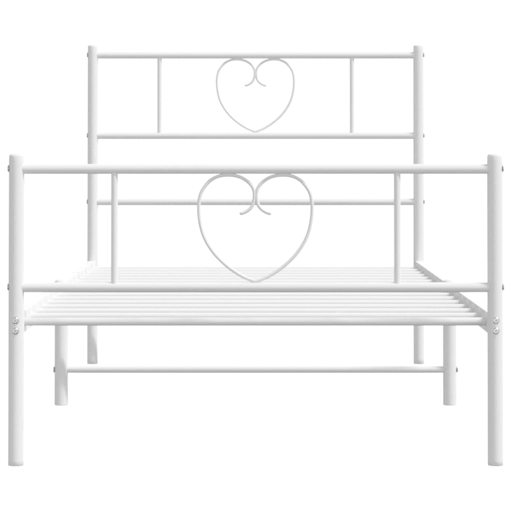 vidaXL Estructura cama metal cabecero y pie de cama blanca 100x190 cm –  Pensando en Casa