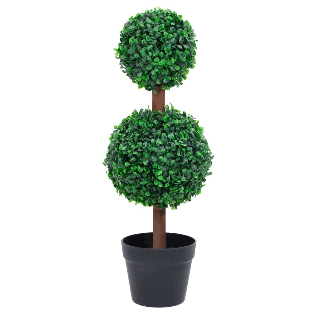 vidaXL Planta de boj artificial forma de bola con maceta verde 60 cm