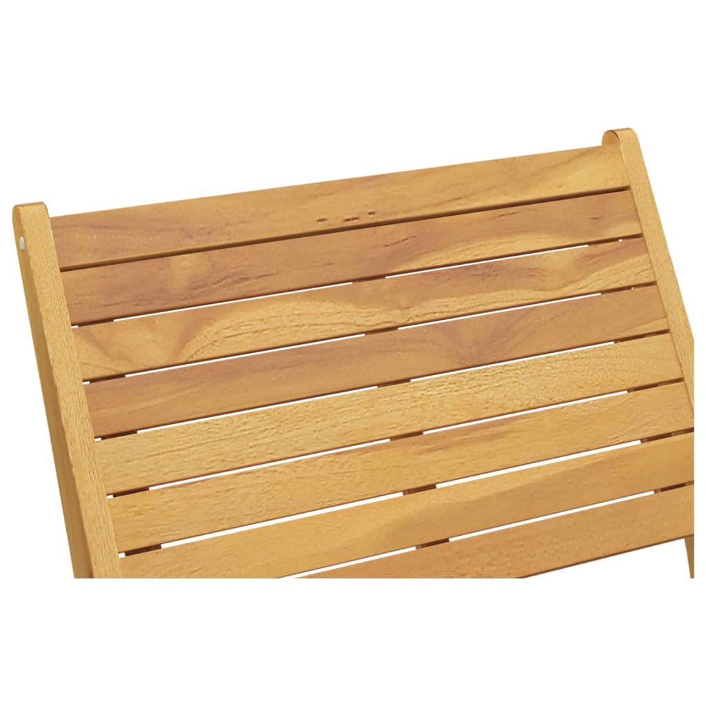 vidaXL Silla de jardín con reposapiés de madera maciza de teca