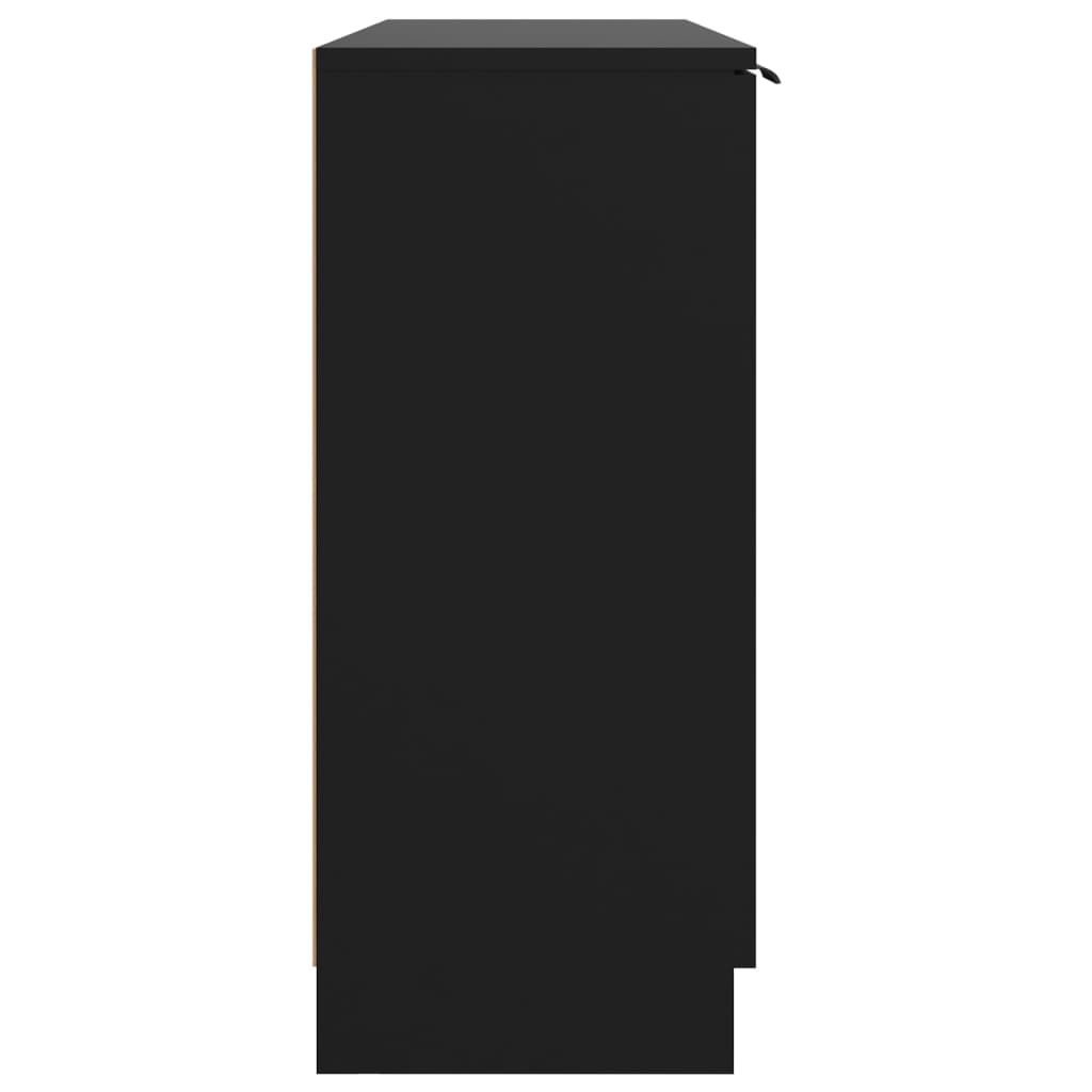 vidaXL Aparador de madera contrachapada negro 90,5x30x70 cm