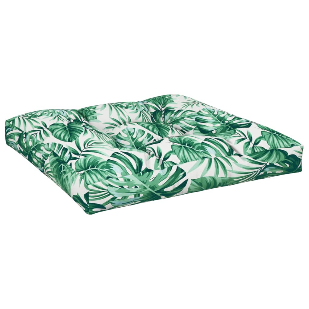 vidaXL Cojín de asiento de jardín de tela estampado hojas 80x80x10 cm