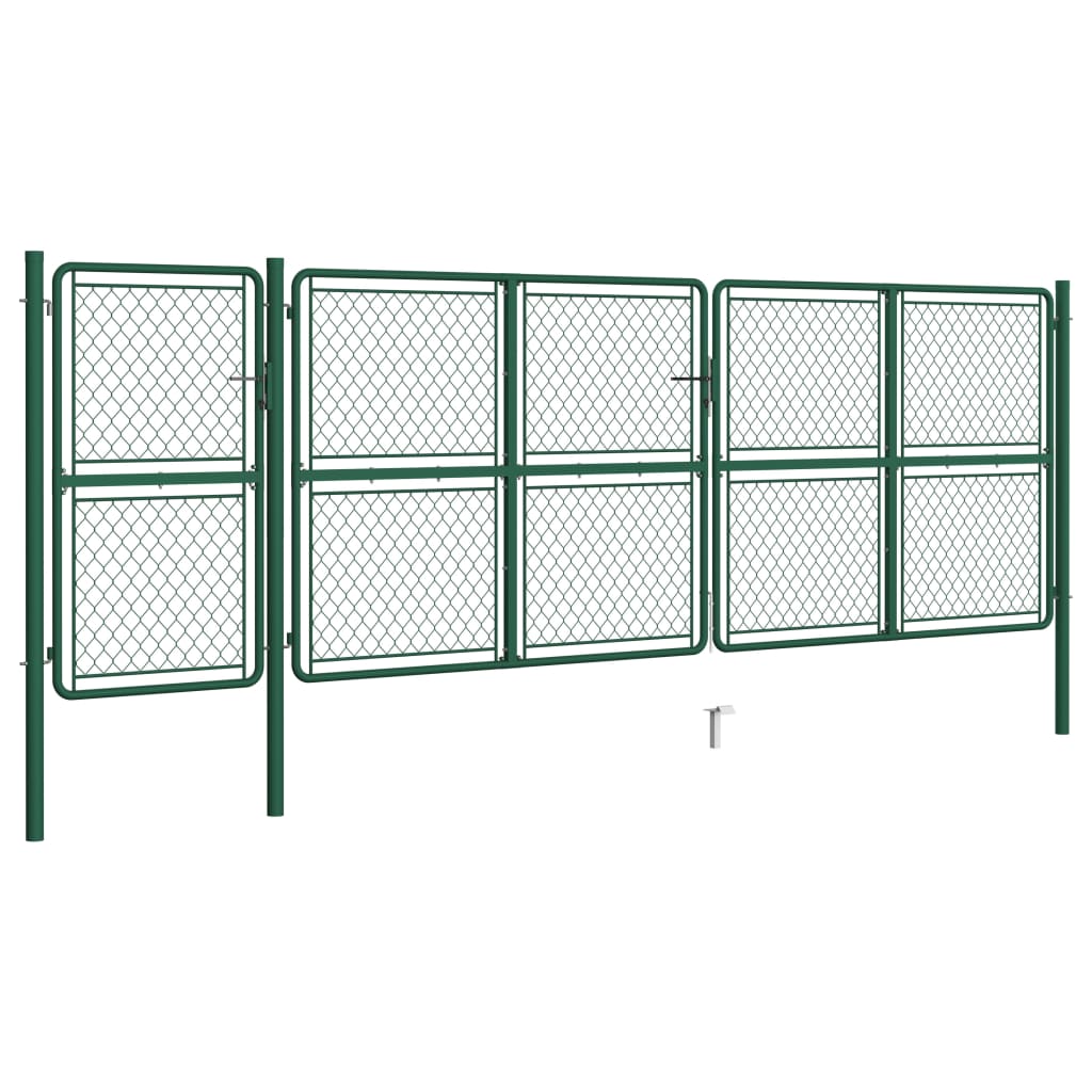 vidaXL Puerta de valla para jardín acero verde 150x495 cm