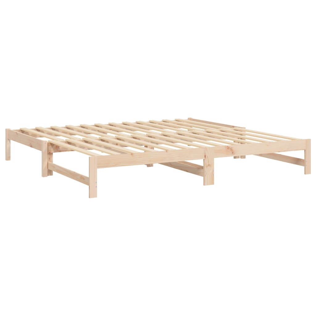 vidaXL Sofá cama extraíble madera maciza de pino 2x(100x200) cm