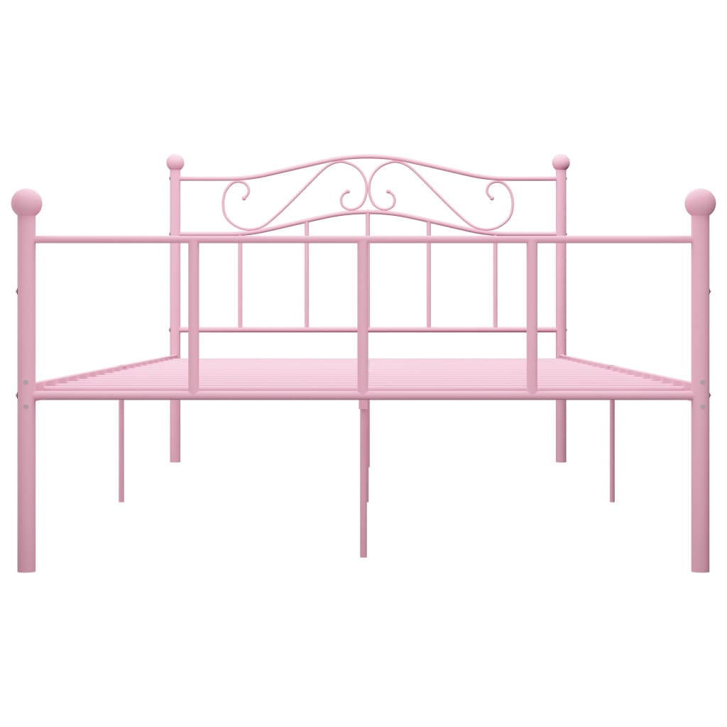 vidaXL Estructura de cama de metal rosa 160x200 cm