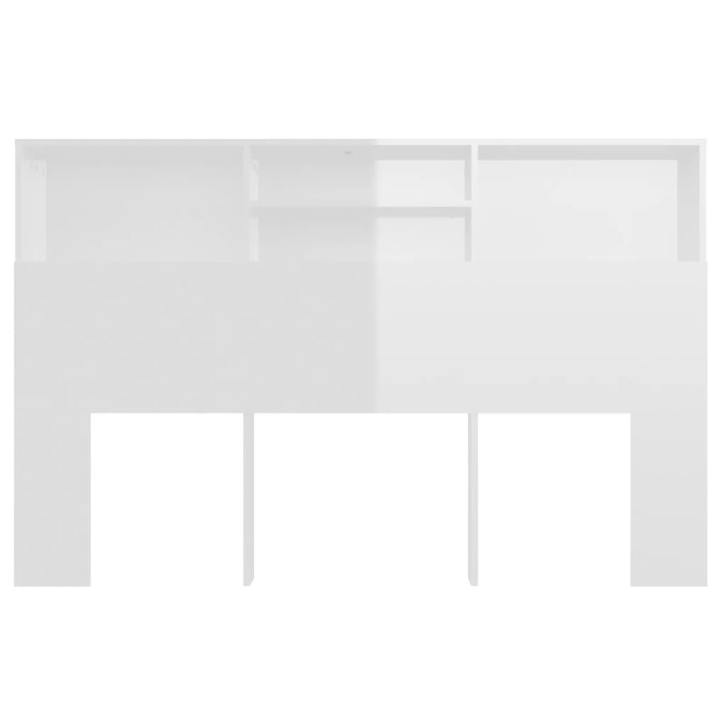 vidaXL Mueble cabecero blanco brillante 160x19x103,5 cm