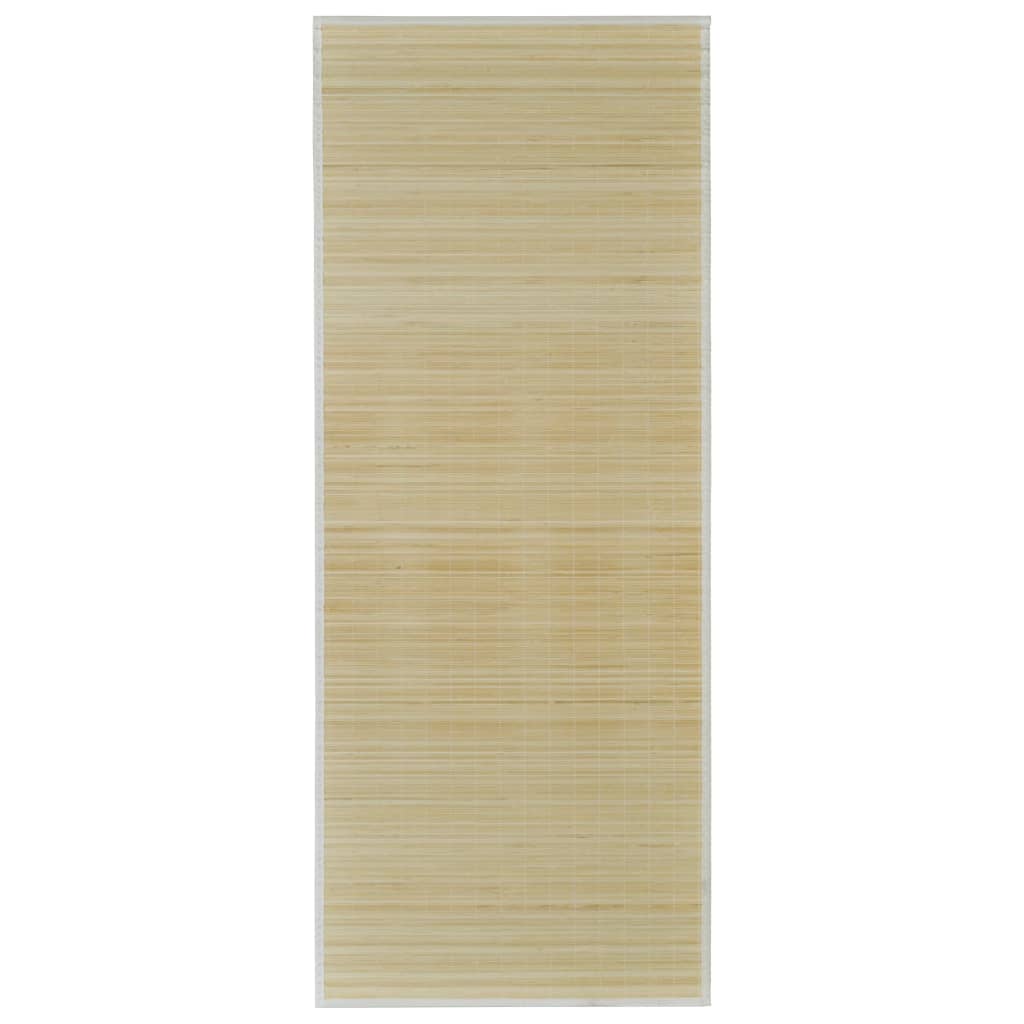 Alfombra de bambú natural rectangular, 80 x 200 cm