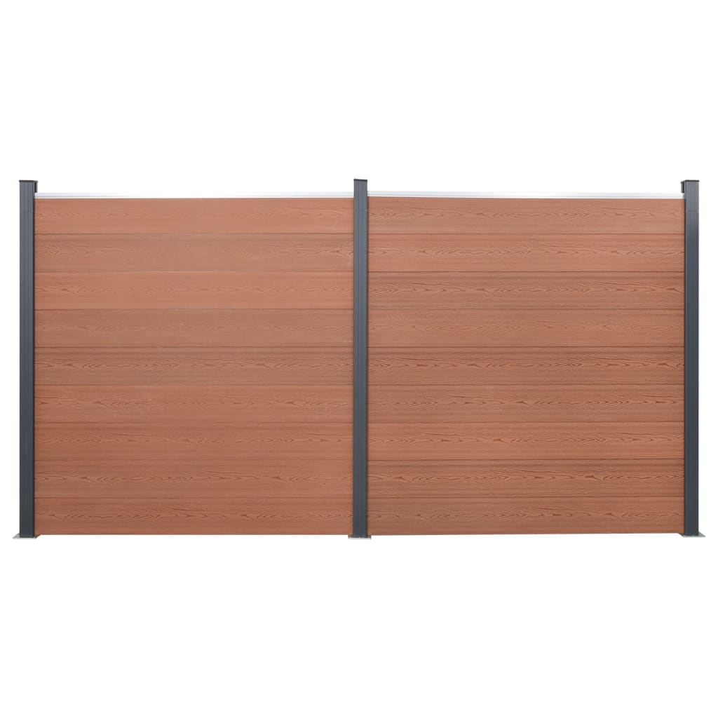 vidaXL Juego de paneles de valla WPC marrón 353x186 cm