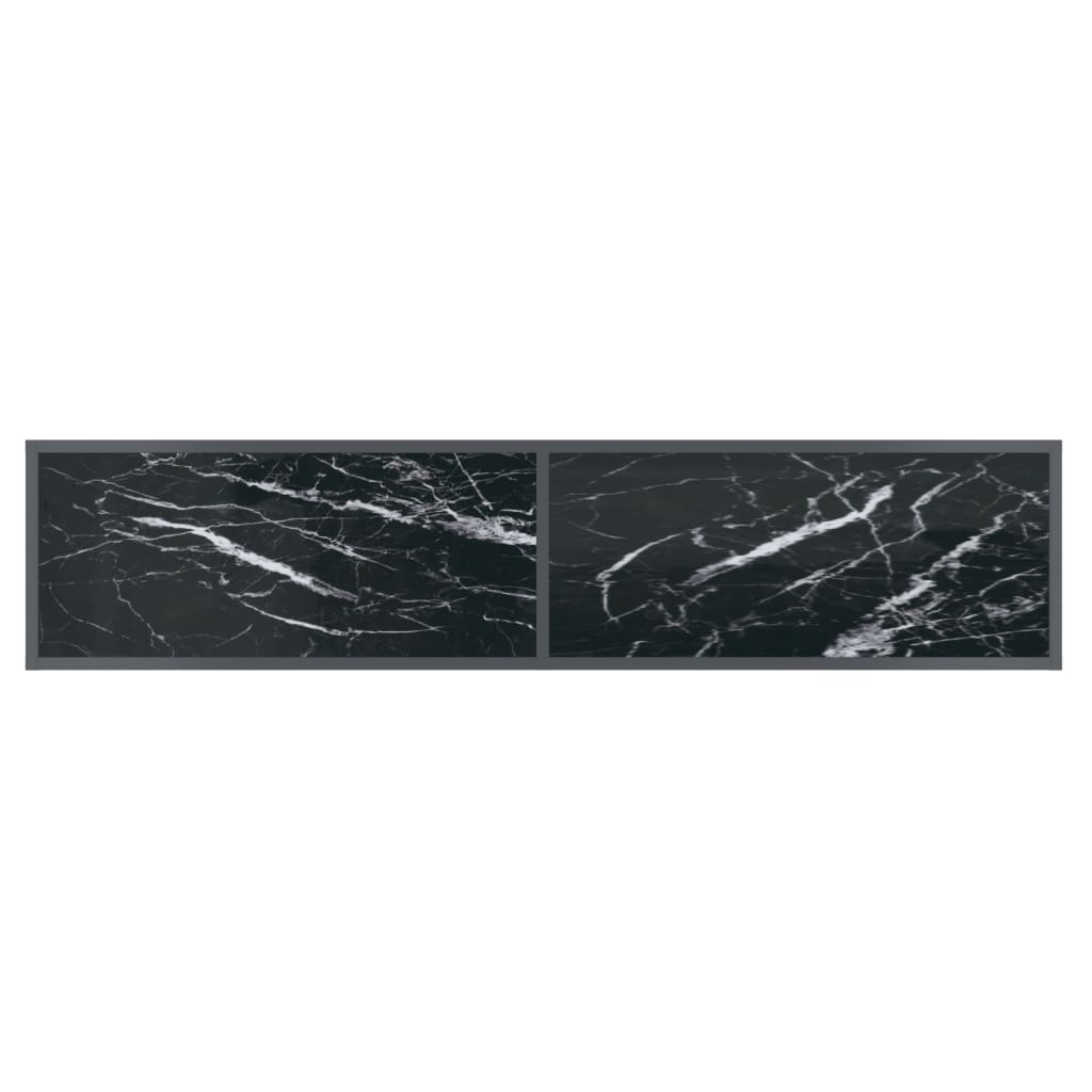 vidaXL Mesa consola vidrio templado negro 160x35x75,5 cm