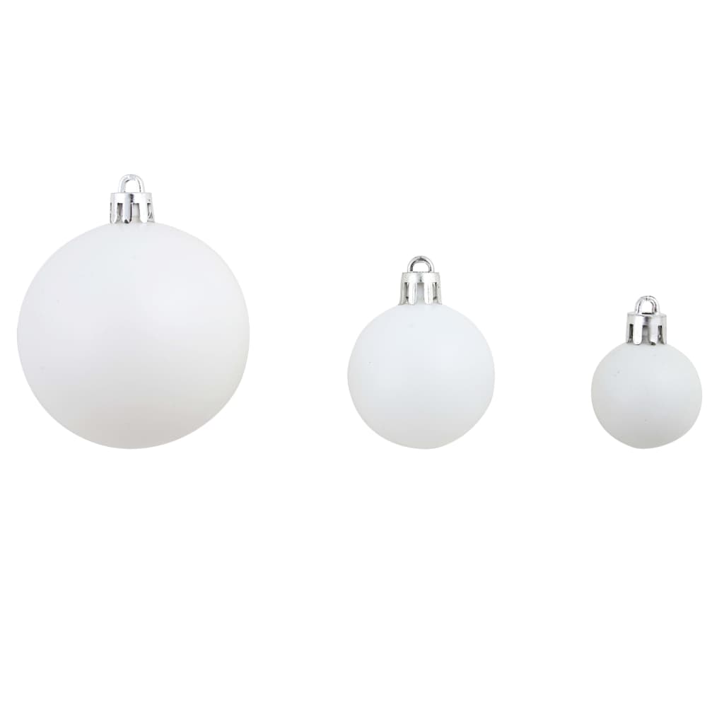 vidaXL Lote de bolas de Navidad 100 unidades blanco/gris 3/4/6 cm