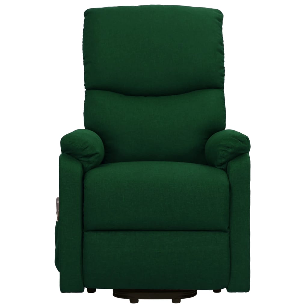 vidaXL Sillón de masaje reclinable de pie de tela verde oscuro