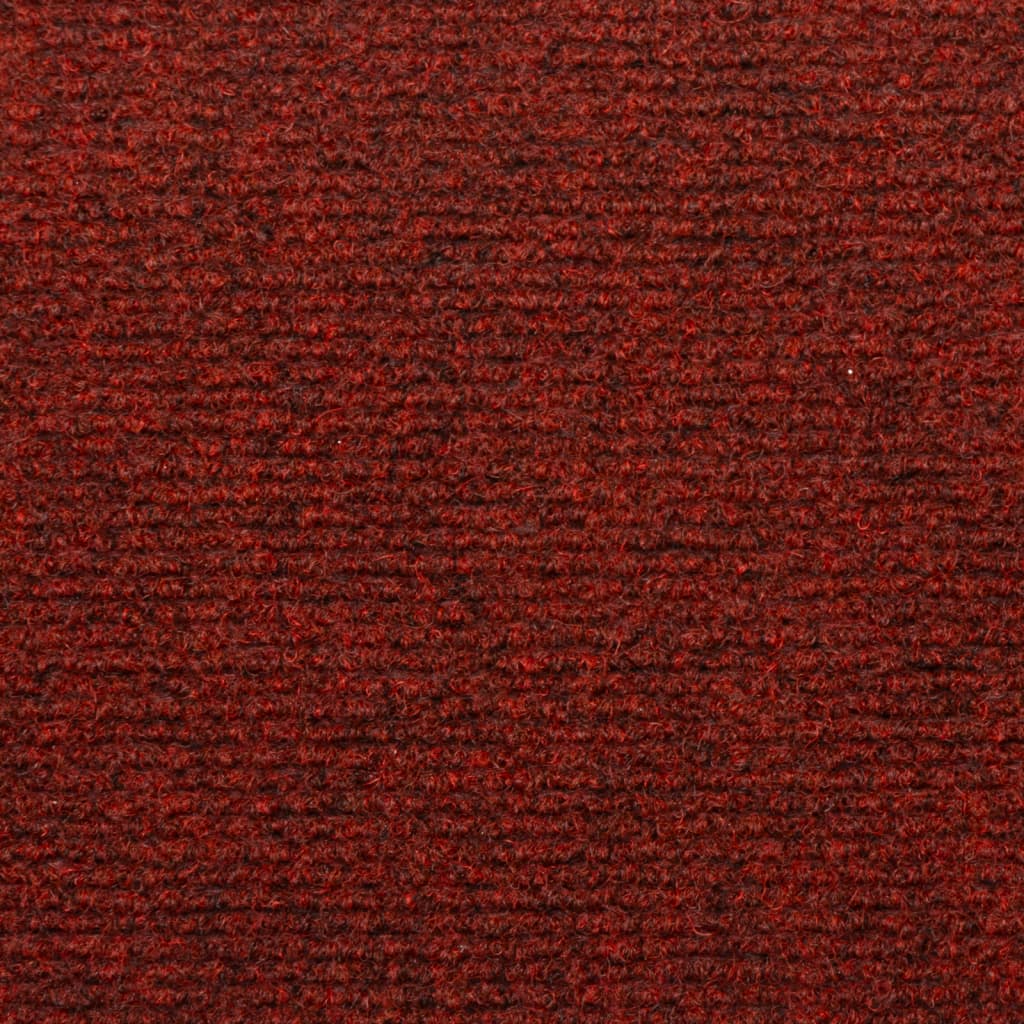 vidaXL Alfombrillas de escalera 10 unidades rojo burdeos 65x21x4 cm