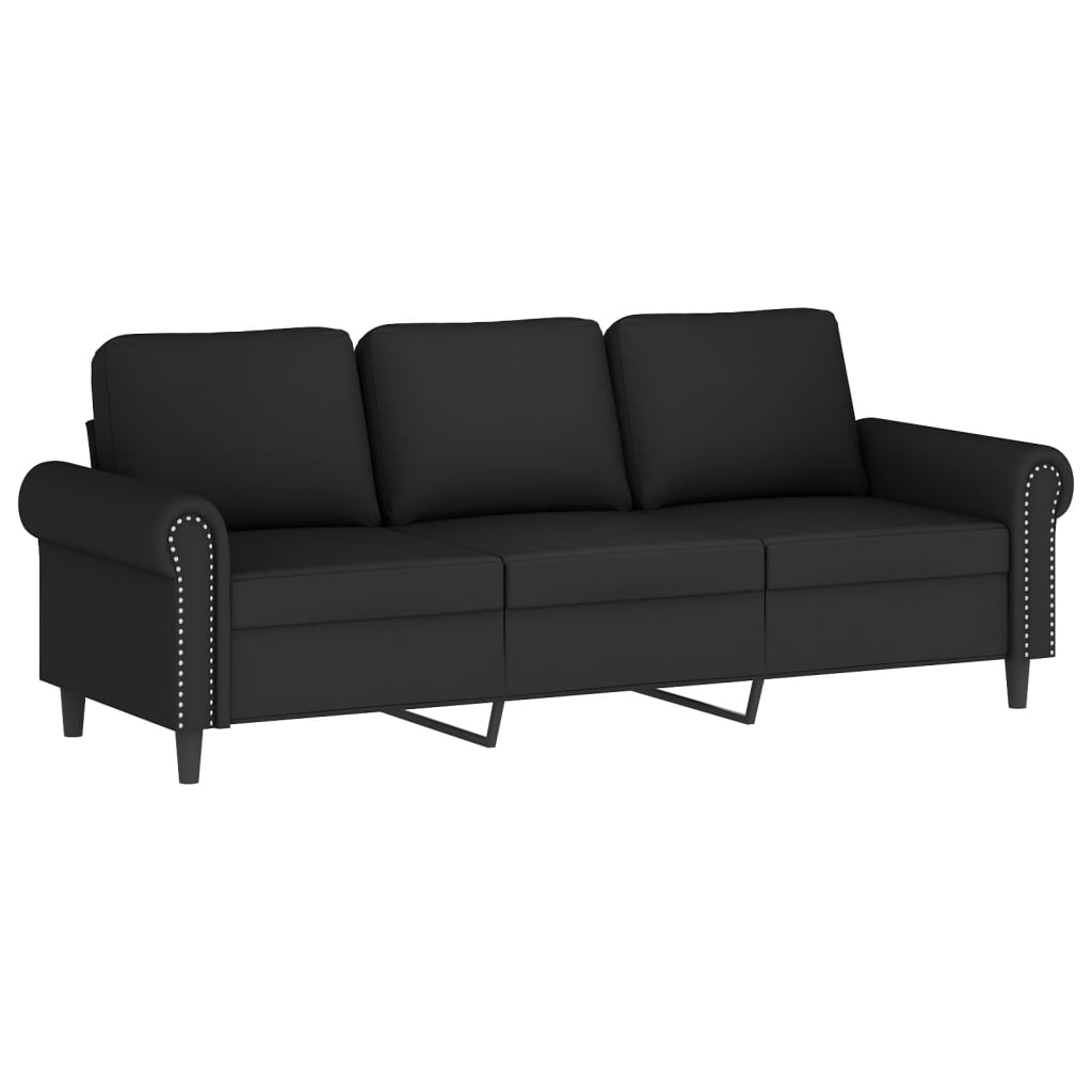 vidaXL Juego de sofás con cojines 2 piezas terciopelo negro
