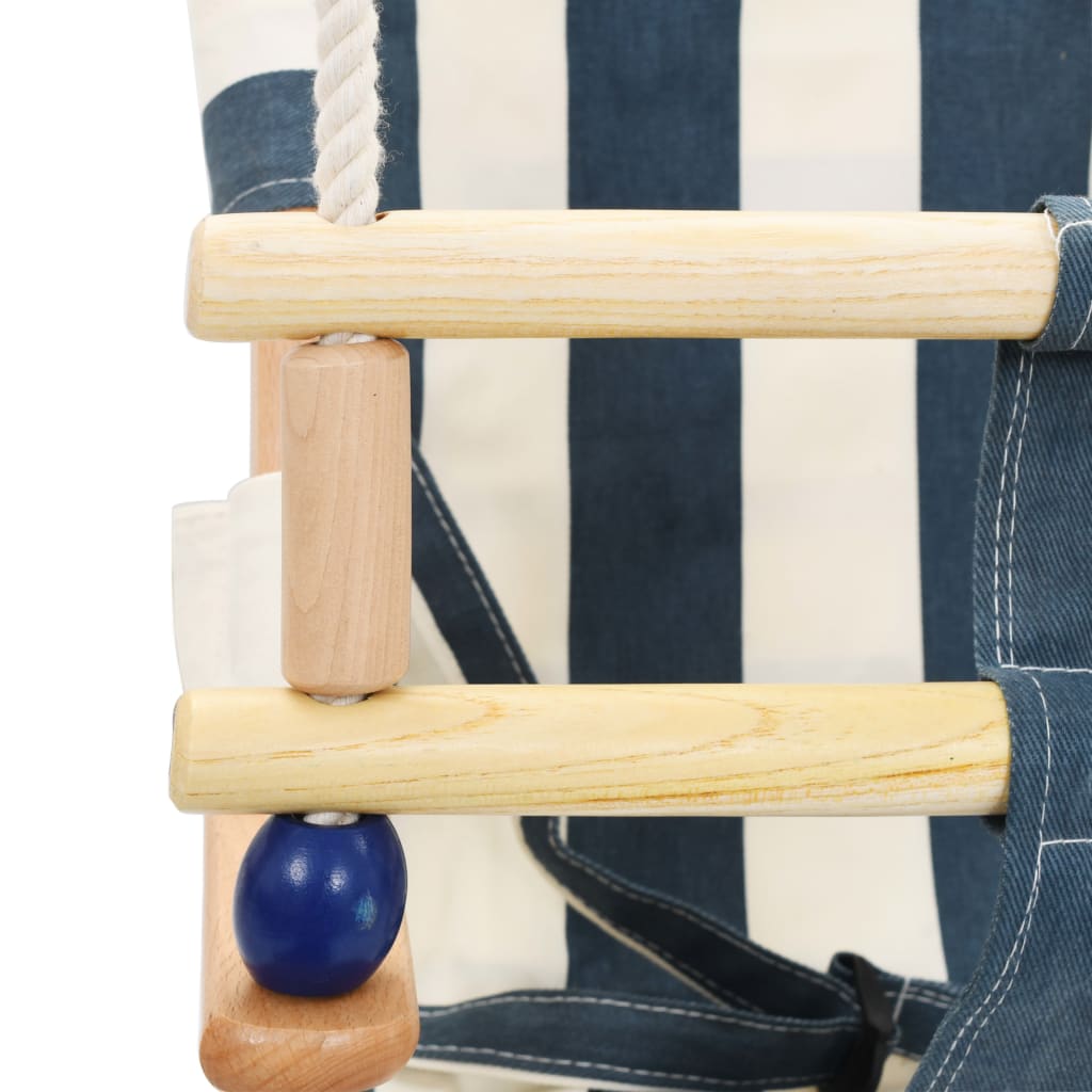 vidaXL Columpio de bebé con cinturón de seguridad algodón madera azul
