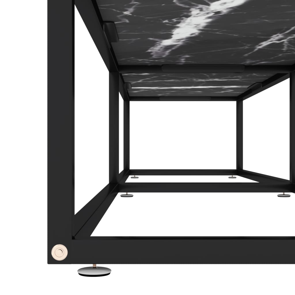 vidaXL Mueble de TV vidrio templado color mármol negro 180x40x40,5 cm
