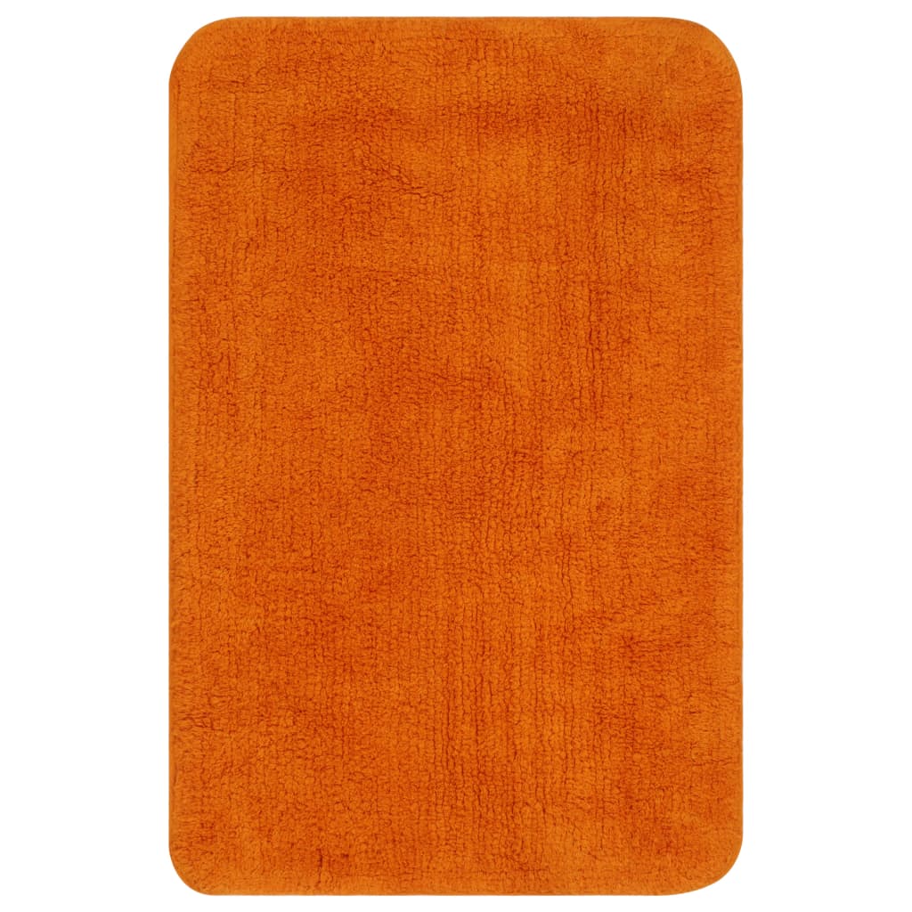 vidaXL Conjunto de alfombrillas de baño de tela 3 piezas naranja