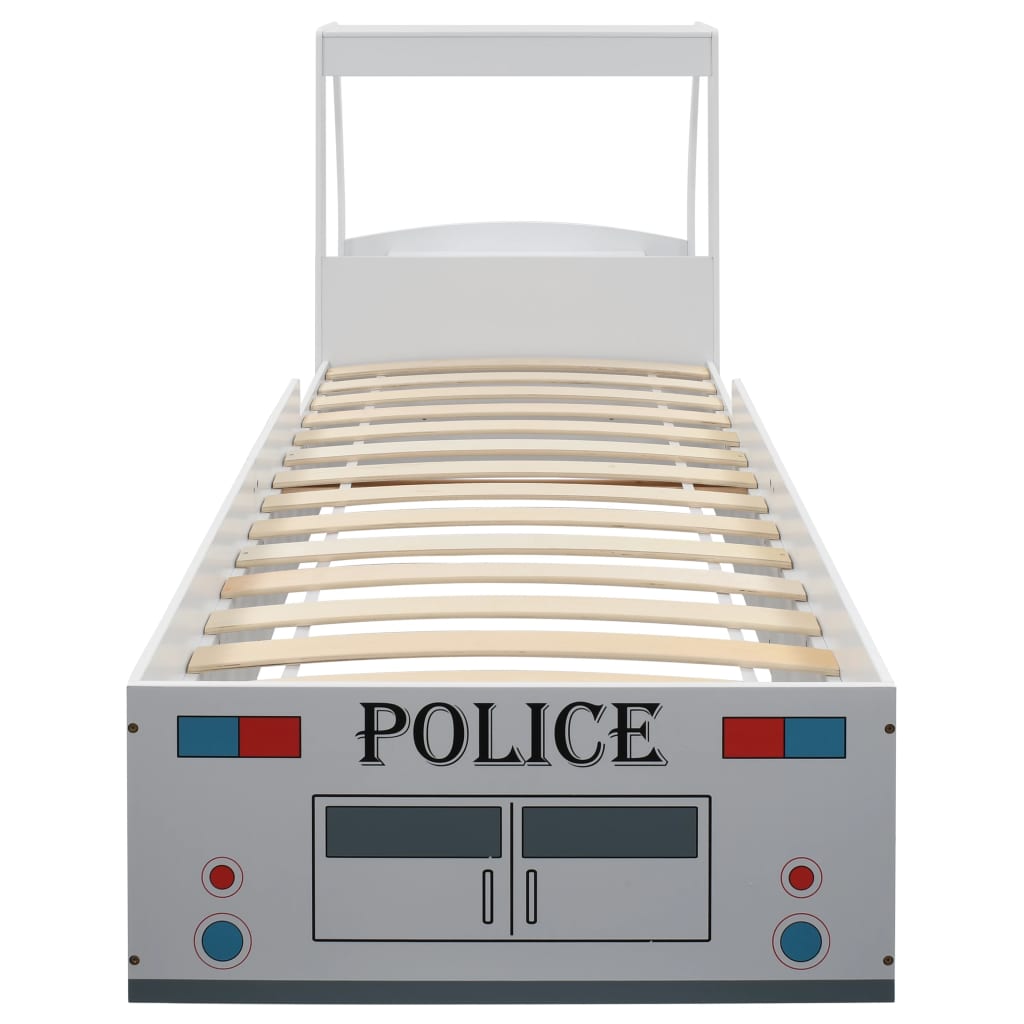 vidaXL Cama infantil forma de coche de policía y escritorio 90x200 cm