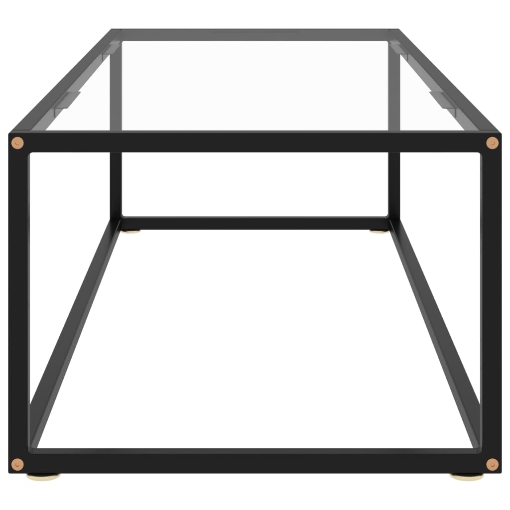 vidaXL Mesa de centro negra con vidrio templado 120x50x35 cm