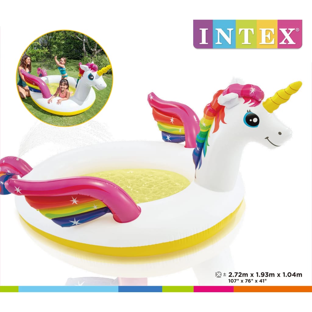 Intex Piscina Unicorn Spray 272x193x104 cm