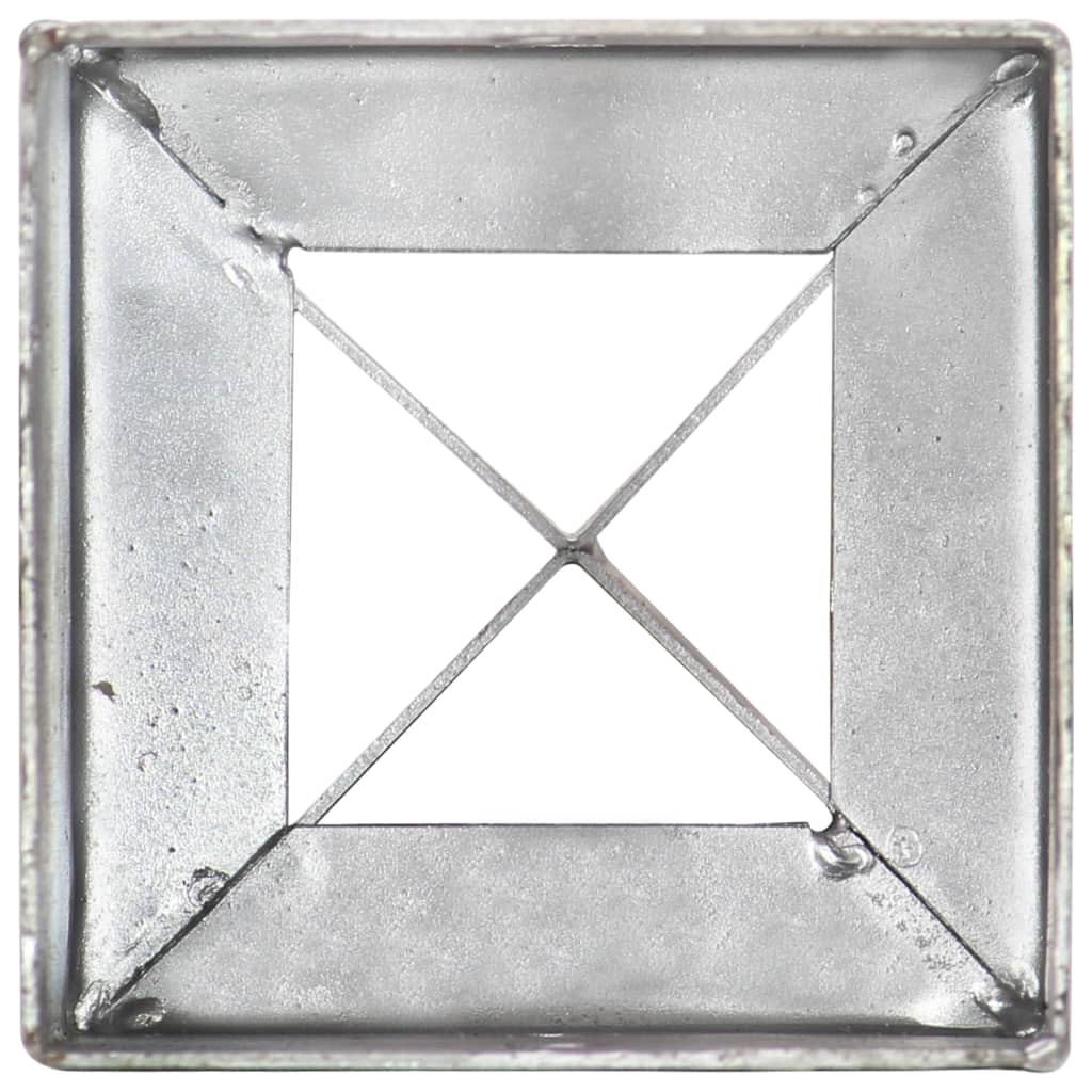 vidaXL Picas de tierra 2 uds acero galvanizado plateado 10x10x76 cm