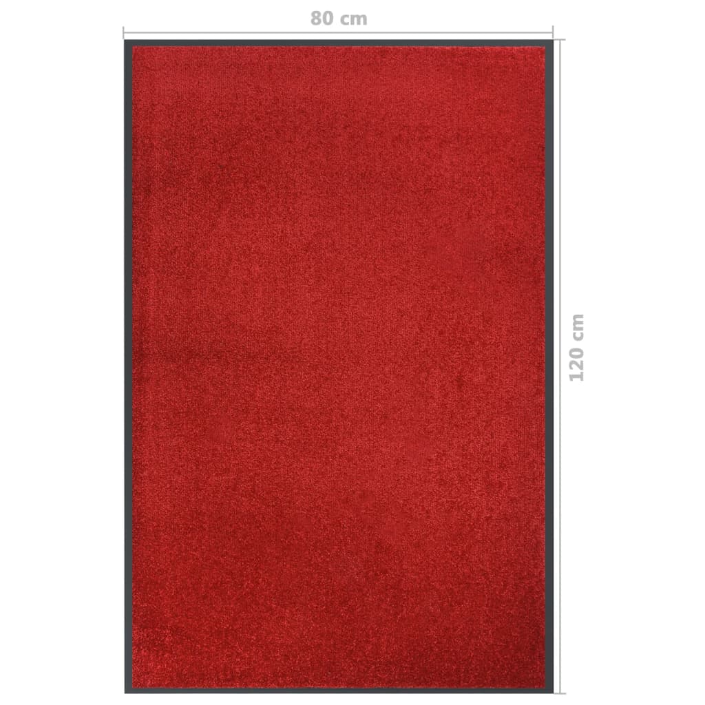vidaXL Felpudo rojo 80x120 cm