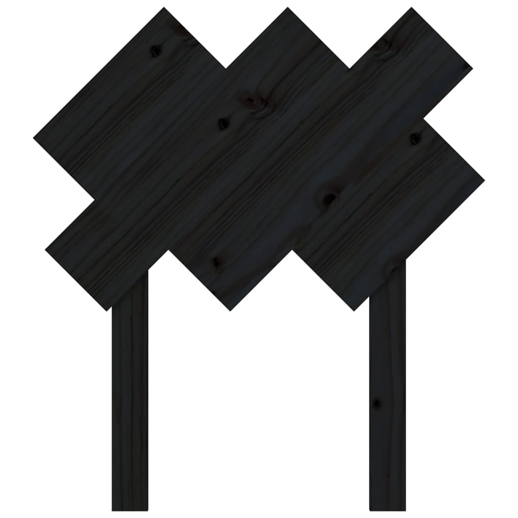 vidaXL Cabecero de cama madera maciza de pino negro 72,5x3x81 cm