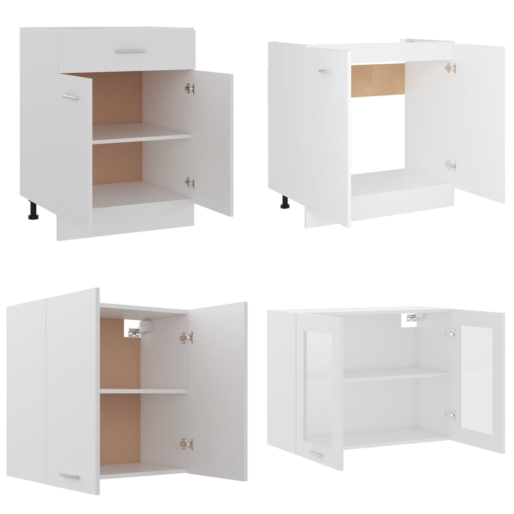 vidaXL Juego de muebles de cocina 4 piezas madera de ingeniería blanco
