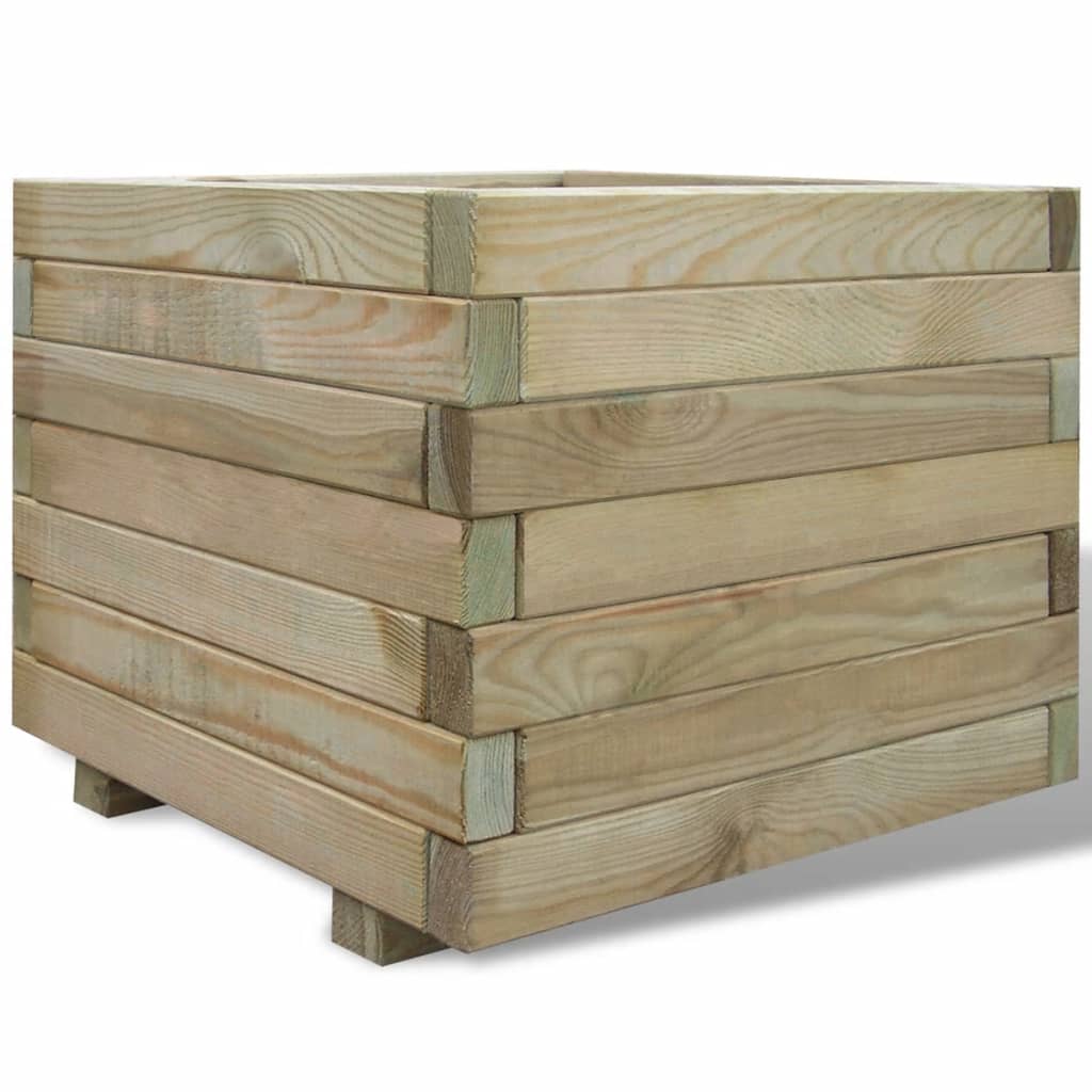 vidaXL Arriate cuadrado madera 50x50x40 cm