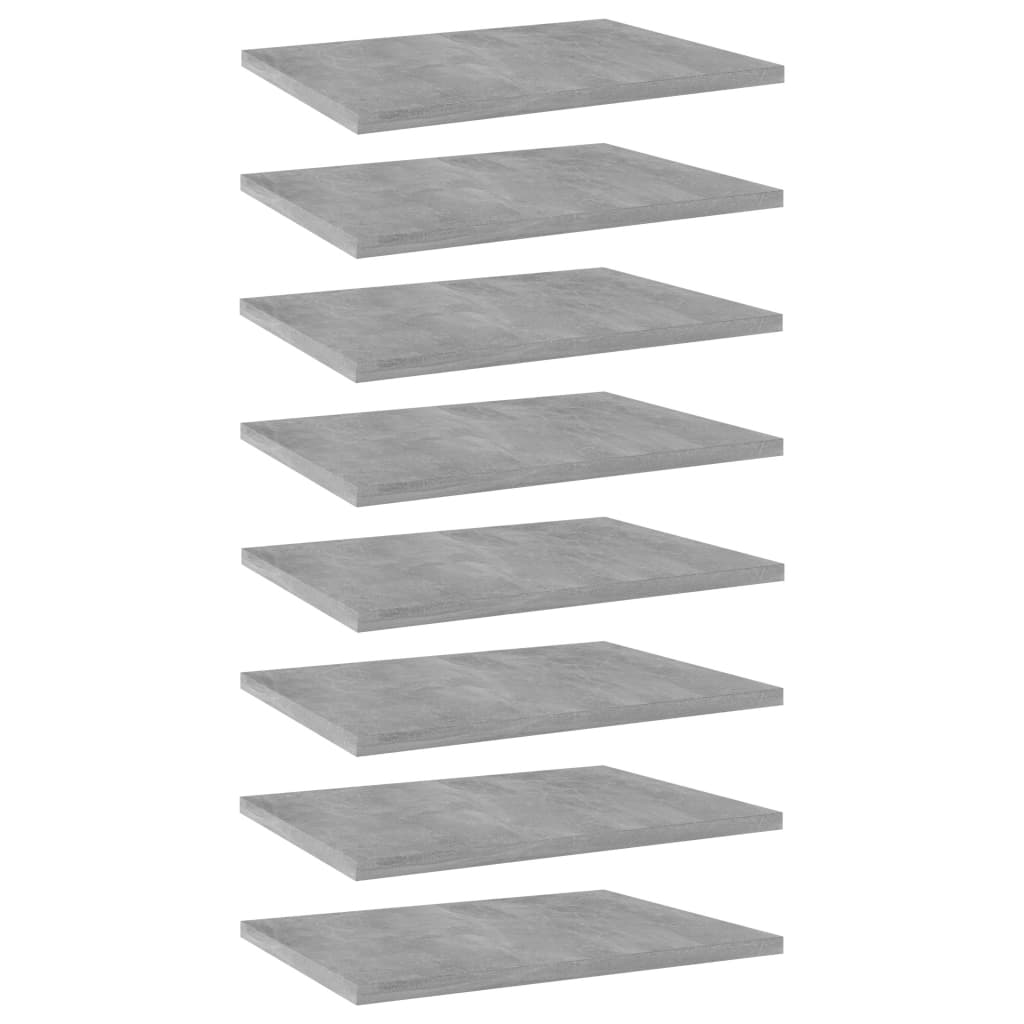 vidaXL Estantes estantería 8 uds aglomerado gris hormigón 40x30x1,5 cm