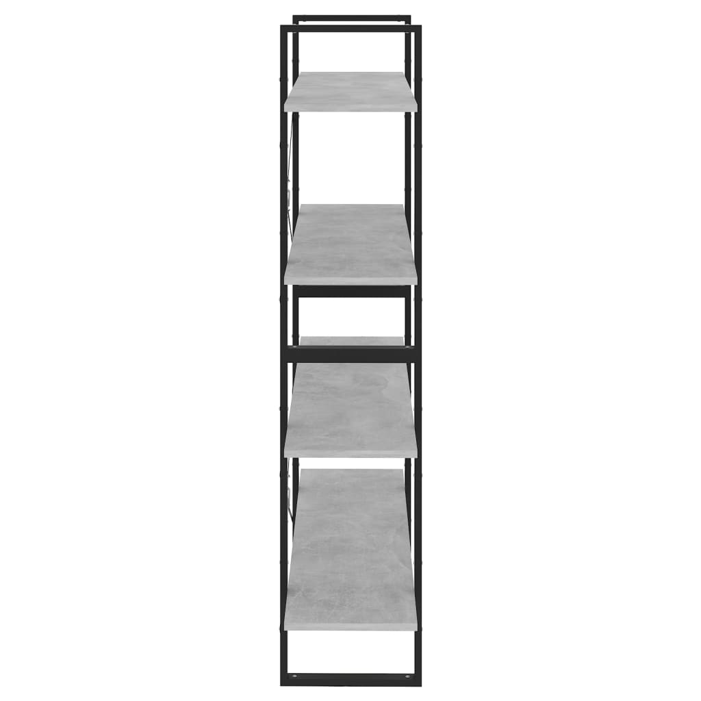 vidaXL Estantería 4 niveles contrachapada gris hormigón 100x30x140 cm