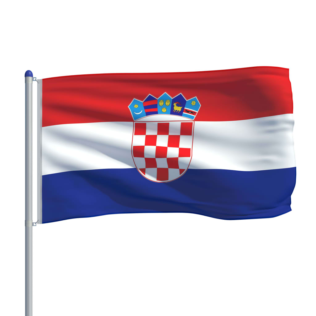 vidaXL Bandera de Croacia y mástil de aluminio 6 m