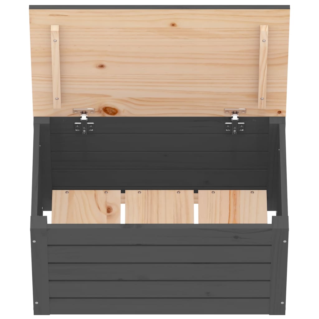 vidaXL Caja de almacenaje madera maciza de pino gris 59,5x36,5x33 cm