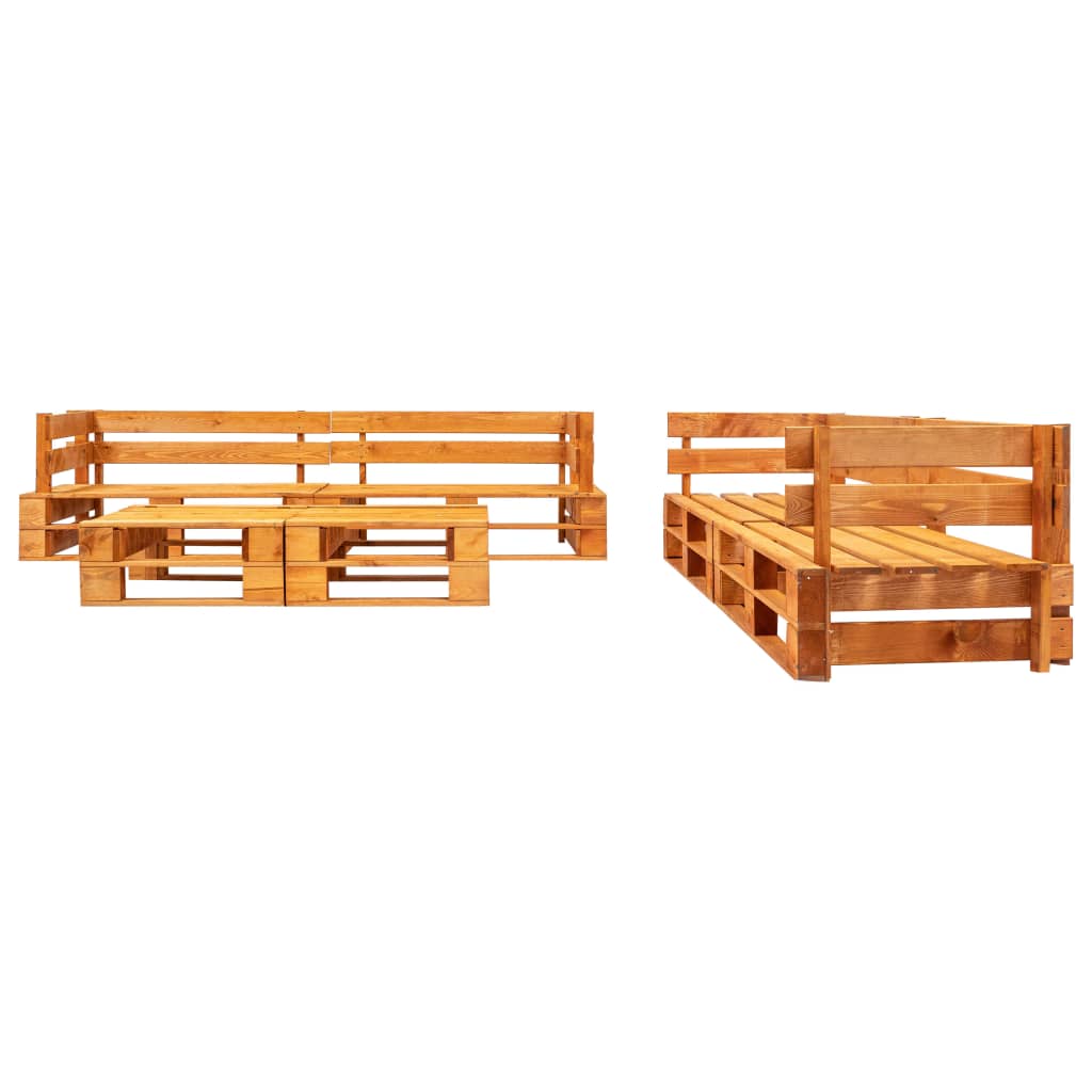 vidaXL Set de muebles de palets de jardín 6 piezas madera marrón miel