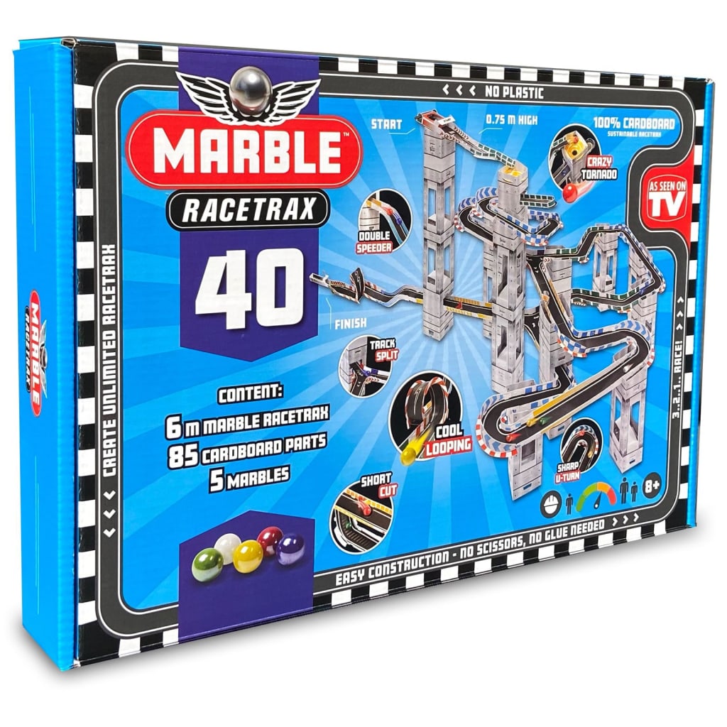 Marble Racetrax Circuito de canicas Set 40 hojas 6 m