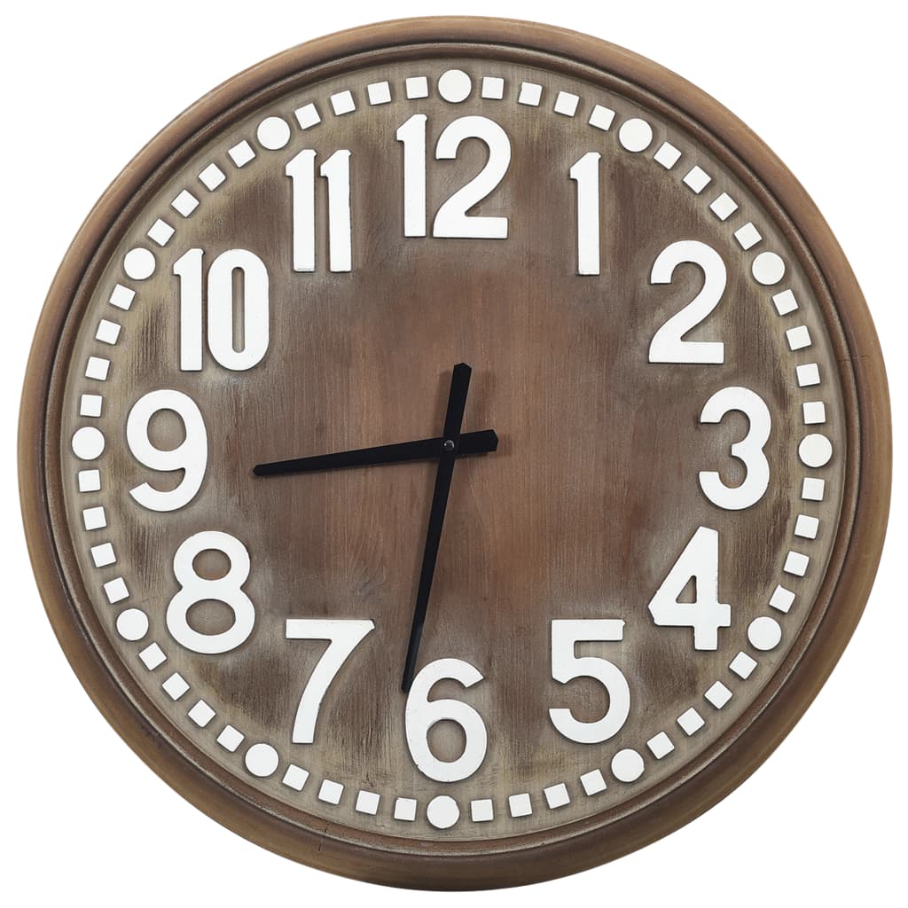 vidaXL Reloj de pared de MDF marrón 60 cm