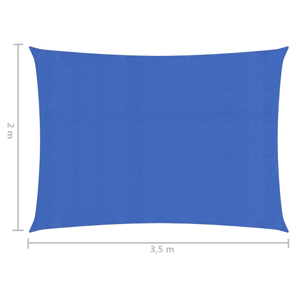 vidaXL Toldo de vela azul HDPE 160 g/m² 2x3,5 m