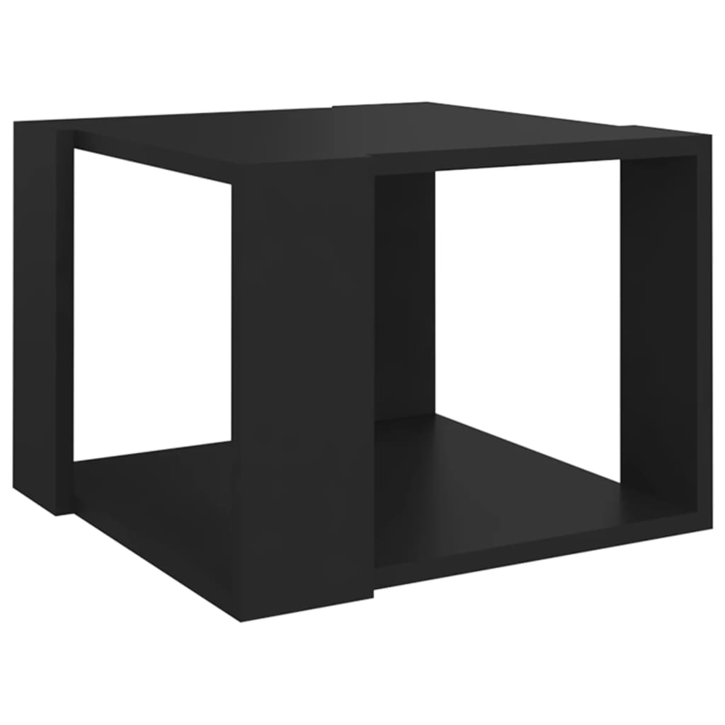 vidaXL Mesa de centro de madera contrachapada negro 40x40x30 cm