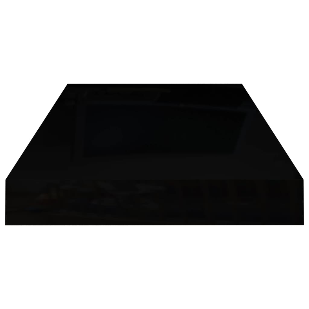 vidaXL Estante flotante de pared negro brillante MDF 50x23x3,8 cm