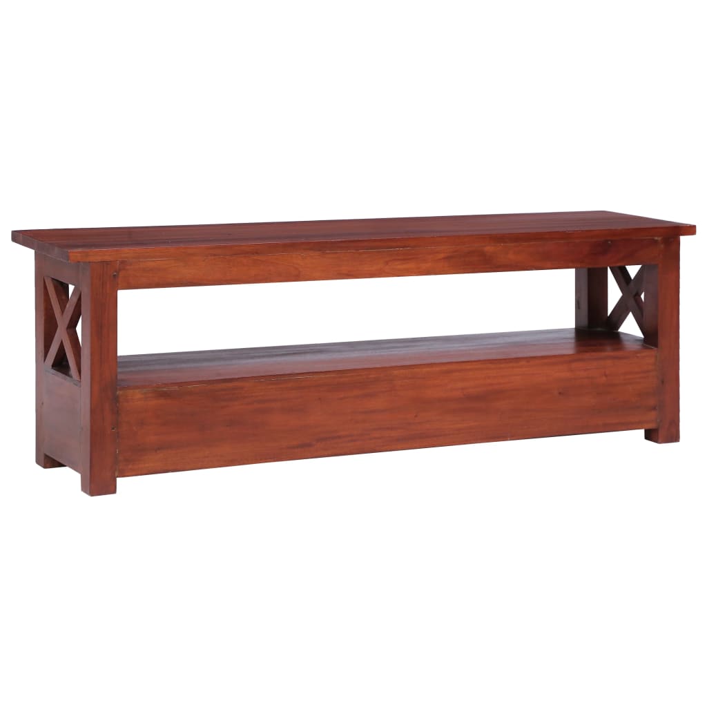vidaXL Mueble de TV madera maciza de caoba marrón 115x30x40 cm