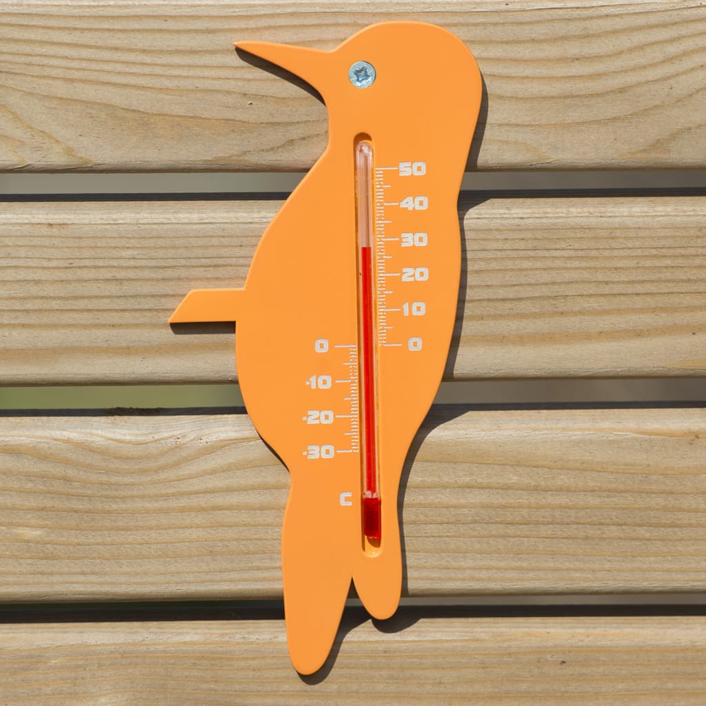 Nature Termómetro de pared de exterior pájaro pinzón naranja