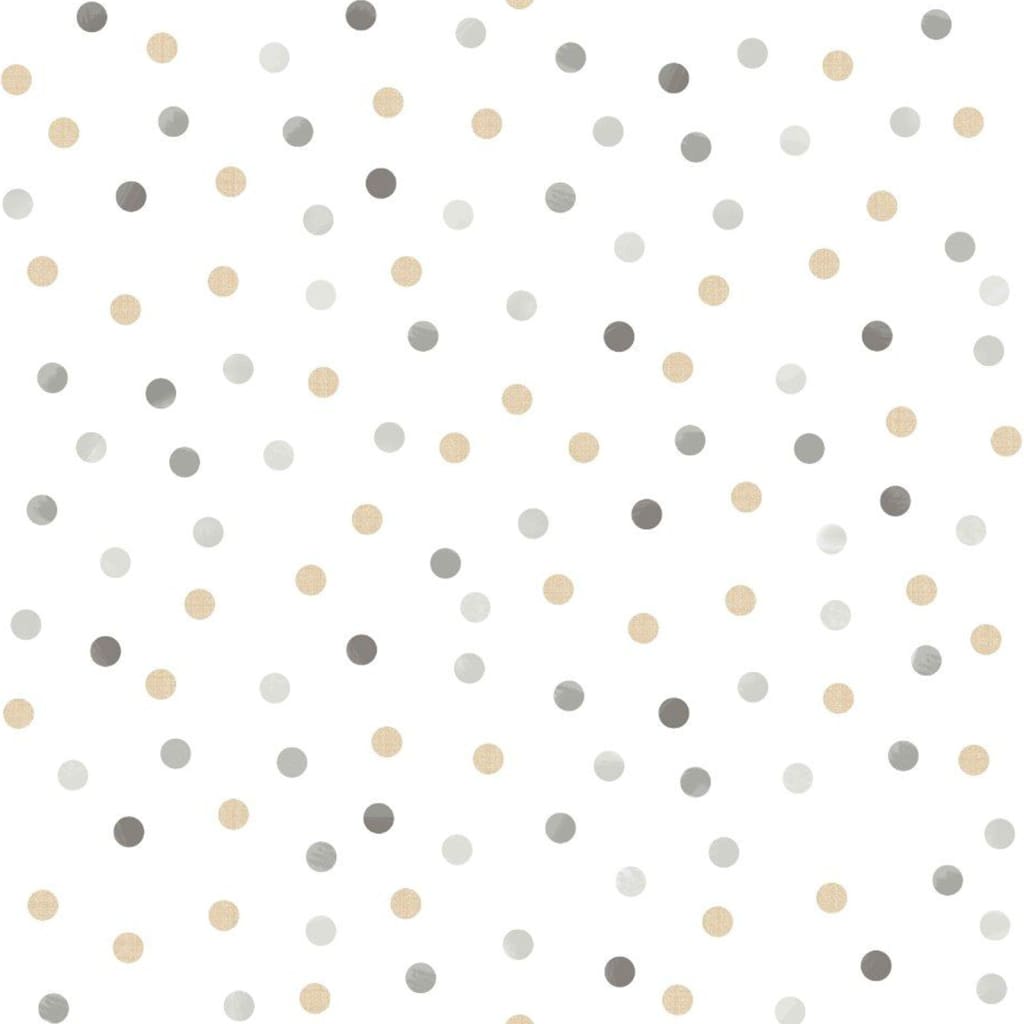 Noordwand Papel pintado Mondo baby Confetti Dots blanco, gris y beige